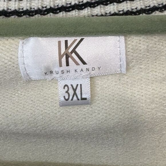 Krush Kandy Sweetest Devotion Floral Stripe Embroidered Sweater 3X Boho Soft - Picture 7 of 9